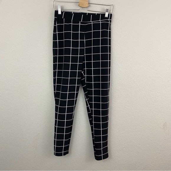 Cosmic Beauty Black & White Pull On High Rise Window Pane Leggings Size Medium - Picture 1 of 4